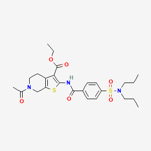 ethyl 6-acetyl-2-[[4-(dipropylsulfamoyl)benzoyl]amino]-5,7-dihydro-4H-thieno[2,3-c]pyridine-3-carboxylate