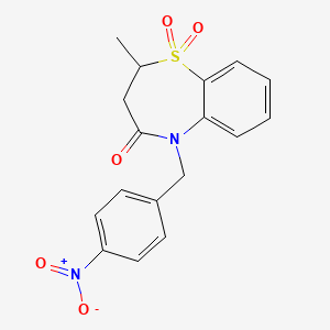 2-methyl-5-(4-nitrobenzyl)-2,3-dihydrobenzo[b][1,4]thiazepin-4(5H)-one 1,1-dioxide