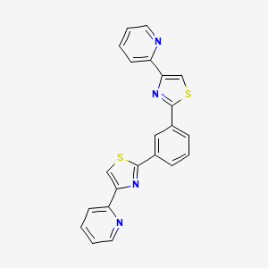 molecular formula C22H14N4S2 B2809379 1,3-Bis[4-(2-pyridyl)-2-thiazolyl]benzene CAS No. 1965304-91-9