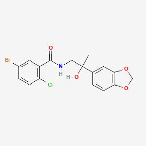 molecular formula C17H15BrClNO4 B2809386 N-(2-(benzo[d][1,3]dioxol-5-yl)-2-hydroxypropyl)-5-bromo-2-chlorobenzamide CAS No. 1396884-76-6