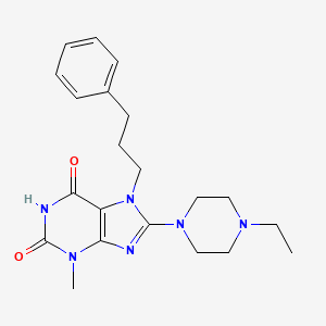 B2809411 8-(4-ethylpiperazin-1-yl)-3-methyl-7-(3-phenylpropyl)-1H-purine-2,6(3H,7H)-dione CAS No. 442864-50-8