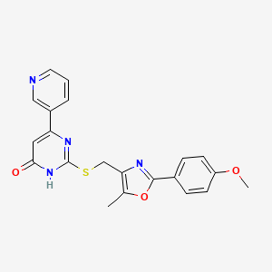 2-(((2-(4-methoxyphenyl)-5-methyloxazol-4-yl)methyl)thio)-6-(pyridin-3-yl)pyrimidin-4(3H)-one
