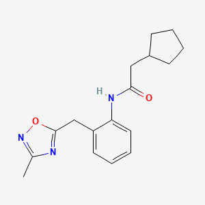 2-cyclopentyl-N-(2-((3-methyl-1,2,4-oxadiazol-5-yl)methyl)phenyl)acetamide