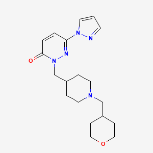 2-({1-[(oxan-4-yl)methyl]piperidin-4-yl}methyl)-6-(1H-pyrazol-1-yl)-2,3-dihydropyridazin-3-one