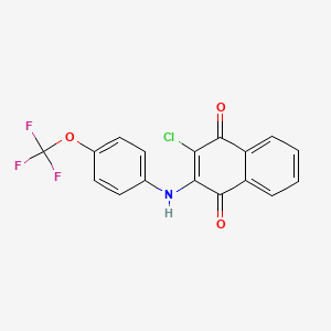 molecular formula C17H9ClF3NO3 B2809447 2-Chloro-3-[4-(trifluoromethoxy)anilino]naphthoquinone CAS No. 763130-52-5