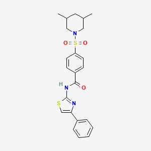 4-((3,5-dimethylpiperidin-1-yl)sulfonyl)-N-(4-phenylthiazol-2-yl)benzamide