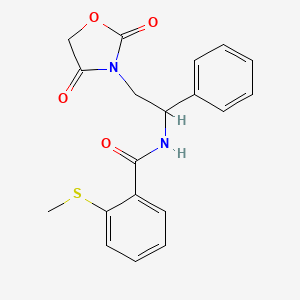N-(2-(2,4-dioxooxazolidin-3-yl)-1-phenylethyl)-2-(methylthio)benzamide