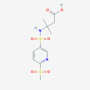 3-Methyl-3-[(6-methylsulfonylpyridin-3-yl)sulfonylamino]butanoic acid