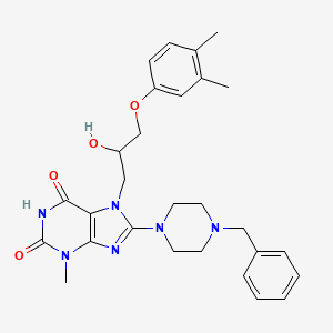 8-(4-benzylpiperazin-1-yl)-7-(3-(3,4-dimethylphenoxy)-2-hydroxypropyl)-3-methyl-1H-purine-2,6(3H,7H)-dione