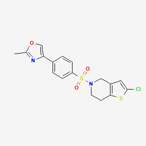 molecular formula C17H15ClN2O3S2 B2809478 4-[4-({2-chloro-4H,5H,6H,7H-thieno[3,2-c]pyridin-5-yl}sulfonyl)phenyl]-2-methyl-1,3-oxazole CAS No. 2097917-45-6