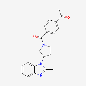 1-(4-(3-(2-methyl-1H-benzo[d]imidazol-1-yl)pyrrolidine-1-carbonyl)phenyl)ethanone