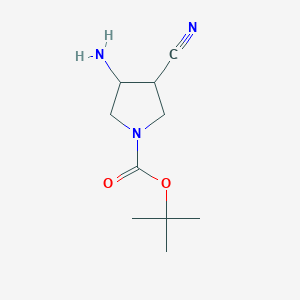 molecular formula C10H17N3O2 B2809482 Tert-butyl 3-amino-4-cyanopyrrolidine-1-carboxylate CAS No. 1305712-89-3