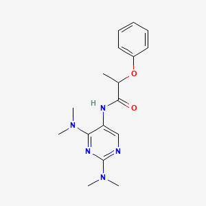 molecular formula C17H23N5O2 B2809483 N-[2,4-Bis(dimethylamino)pyrimidin-5-YL]-2-phenoxypropanamide CAS No. 1797975-05-3