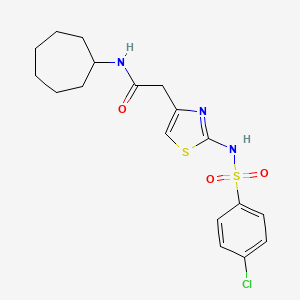 2-(2-(4-chlorophenylsulfonamido)thiazol-4-yl)-N-cycloheptylacetamide