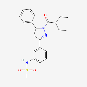molecular formula C22H27N3O3S B2809486 N-(3-(1-(2-ethylbutanoyl)-5-phenyl-4,5-dihydro-1H-pyrazol-3-yl)phenyl)methanesulfonamide CAS No. 851780-67-1