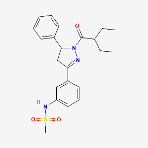 N-(3-(1-(2-ethylbutanoyl)-5-phenyl-4,5-dihydro-1H-pyrazol-3-yl)phenyl)methanesulfonamide
