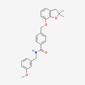 4-(((2,2-dimethyl-2,3-dihydrobenzofuran-7-yl)oxy)methyl)-N-(3-methoxybenzyl)benzamide
