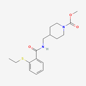 molecular formula C17H24N2O3S B2809503 Methyl 4-((2-(ethylthio)benzamido)methyl)piperidine-1-carboxylate CAS No. 1235671-09-6