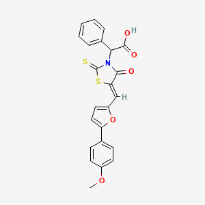 (Z)-2-(5-((5-(4-methoxyphenyl)furan-2-yl)methylene)-4-oxo-2-thioxothiazolidin-3-yl)-2-phenylacetic acid
