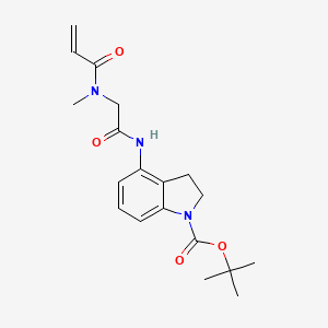 molecular formula C19H25N3O4 B2809511 Tert-butyl 4-[[2-[methyl(prop-2-enoyl)amino]acetyl]amino]-2,3-dihydroindole-1-carboxylate CAS No. 2361723-74-0