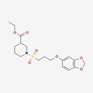 Ethyl 1-((3-(benzo[d][1,3]dioxol-5-yloxy)propyl)sulfonyl)piperidine-3-carboxylate