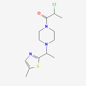 2-Chloro-1-[4-[1-(5-methyl-1,3-thiazol-2-yl)ethyl]piperazin-1-yl]propan-1-one
