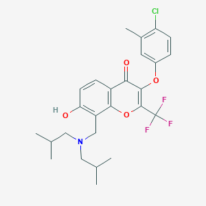 8-[[Bis(2-methylpropyl)amino]methyl]-3-(4-chloro-3-methylphenoxy)-7-hydroxy-2-(trifluoromethyl)chromen-4-one