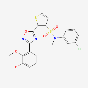 molecular formula C21H18ClN3O5S2 B2809540 N-(3-chlorophenyl)-2-[3-(2,3-dimethoxyphenyl)-1,2,4-oxadiazol-5-yl]-N-methylthiophene-3-sulfonamide CAS No. 1251676-58-0