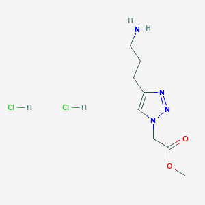 molecular formula C8H16Cl2N4O2 B2809544 methyl 2-[4-(3-aminopropyl)-1H-1,2,3-triazol-1-yl]acetate dihydrochloride CAS No. 2155855-55-1