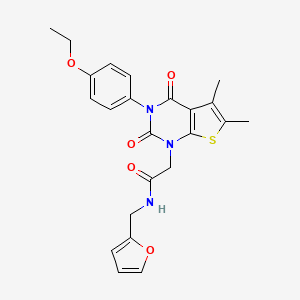 molecular formula C23H23N3O5S B2809546 2-[3-(4-乙氧苯基)-5,6-二甲基-2,4-二氧代-3,4-二氢噻吩[2,3-d]嘧啶-1(2H)-基]-N-(2-呋喃甲基)乙酰胺 CAS No. 899927-67-4