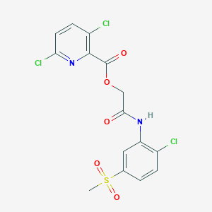 molecular formula C15H11Cl3N2O5S B2809548 [2-(2-Chloro-5-methylsulfonylanilino)-2-oxoethyl] 3,6-dichloropyridine-2-carboxylate CAS No. 924211-09-6