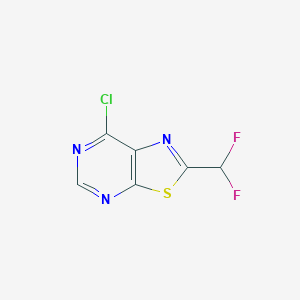 molecular formula C6H2ClF2N3S B2809550 7-Chloro-2-(difluoromethyl)-[1,3]thiazolo[5,4-d]pyrimidine CAS No. 1624606-96-7