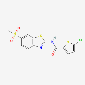 molecular formula C13H9ClN2O3S3 B2809556 5-氯-N-(6-(甲磺基)苯并[d]噻唑-2-基)噻吩-2-甲酰胺 CAS No. 438034-37-8
