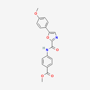 molecular formula C19H16N2O5 B2809558 Methyl 4-(5-(4-methoxyphenyl)oxazole-2-carboxamido)benzoate CAS No. 955631-44-4