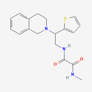 molecular formula C18H21N3O2S B2809561 N1-(2-(3,4-dihydroisoquinolin-2(1H)-yl)-2-(thiophen-2-yl)ethyl)-N2-methyloxalamide CAS No. 904278-87-1