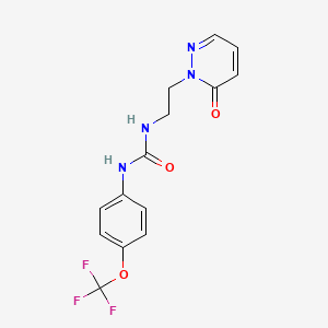 molecular formula C14H13F3N4O3 B2809564 1-(2-(6-oxopyridazin-1(6H)-yl)ethyl)-3-(4-(trifluoromethoxy)phenyl)urea CAS No. 1172078-60-2