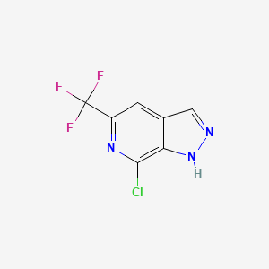 molecular formula C7H3ClF3N3 B2809570 7-氯-5-(三氟甲基)-1H-吡唑并[3,4-c]吡啶 CAS No. 1256793-17-5