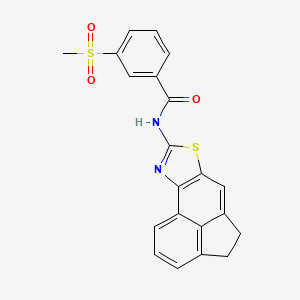 molecular formula C21H16N2O3S2 B2809580 N-(4,5-dihydroacenaphtho[5,4-d]thiazol-8-yl)-3-(methylsulfonyl)benzamide CAS No. 896290-33-8
