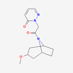 molecular formula C14H19N3O3 B2809582 2-(2-((1R,5S)-3-甲氧基-8-氮杂双环[3.2.1]辛-8-基)-2-氧代乙基)吡啶并[3(2H)]-酮 CAS No. 2192745-28-9
