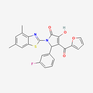 molecular formula C24H17FN2O4S B2809584 1-(4,6-dimethylbenzo[d]thiazol-2-yl)-5-(3-fluorophenyl)-4-(furan-2-carbonyl)-3-hydroxy-1H-pyrrol-2(5H)-one CAS No. 514194-63-9