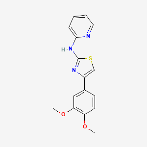 molecular formula C16H15N3O2S B2809595 4-(3,4-dimethoxyphenyl)-N-pyridin-2-yl-1,3-thiazol-2-amine CAS No. 315705-34-1