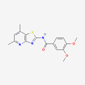 molecular formula C17H17N3O3S B2809601 N-(5,7-dimethylthiazolo[4,5-b]pyridin-2-yl)-3,4-dimethoxybenzamide CAS No. 1020968-06-2