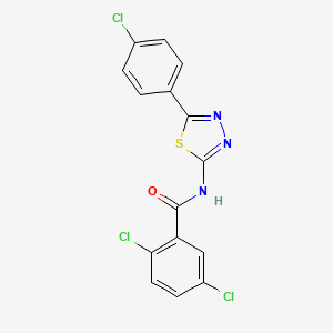 molecular formula C15H8Cl3N3OS B2809602 2,5-二氯-N-[5-(4-氯苯基)-1,3,4-噻二唑-2-基]苯甲酰胺 CAS No. 392242-05-6