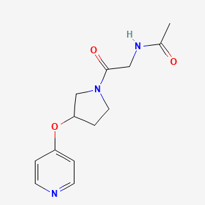 molecular formula C13H17N3O3 B2809613 N-(2-oxo-2-(3-(pyridin-4-yloxy)pyrrolidin-1-yl)ethyl)acetamide CAS No. 2034574-99-5
