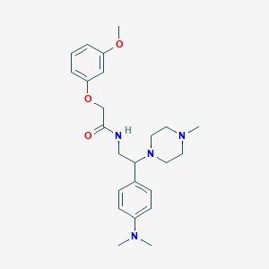 molecular formula C24H34N4O3 B2809622 N-(2-(4-(二甲胺基)苯基)-2-(4-甲基哌嗪-1-基)乙基)-2-(3-甲氧基苯氧基)乙酰胺 CAS No. 946345-89-7