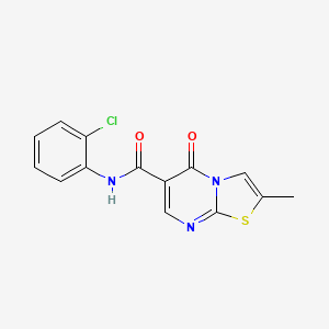 molecular formula C14H10ClN3O2S B2809631 N-(2-chlorophenyl)-2-methyl-5-oxo-5H-thiazolo[3,2-a]pyrimidine-6-carboxamide CAS No. 896338-44-6