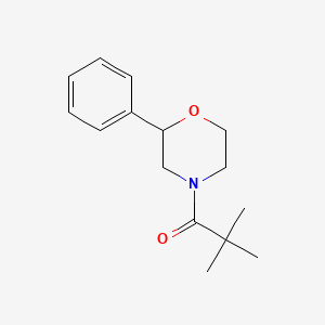 molecular formula C15H21NO2 B2809646 2,2-二甲基-1-(2-苯基吗啉-2-基)丙酮 CAS No. 954009-81-5