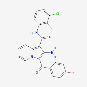molecular formula C23H17ClFN3O2 B2809654 2-氨基-N-(3-氯-2-甲基苯基)-3-(4-氟苯甲酰)吲哚啉-1-羧酰胺 CAS No. 904267-31-8