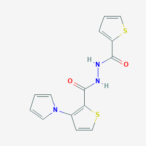 molecular formula C14H11N3O2S2 B2809664 3-(1H-pyrrol-1-yl)-N'-(2-thienylcarbonyl)-2-thiophenecarbohydrazide CAS No. 672952-10-2