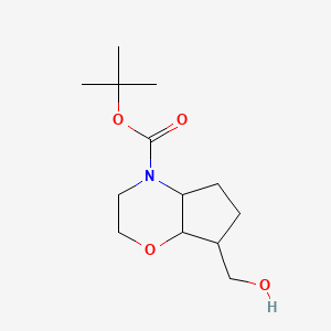 molecular formula C13H23NO4 B2809665 Tert-butyl 7-(hydroxymethyl)-octahydrocyclopenta[b][1,4]oxazine-4-carboxylate CAS No. 1263179-35-6